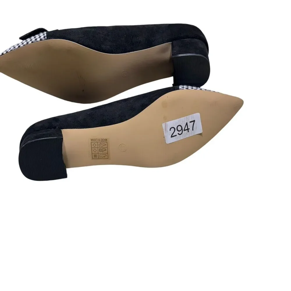 Fashionable‎ Chunky Heels Women’s Pumps Black High Heels With Bows EU 42 (10.5)